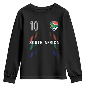 South Africa Soccer Sports Graphic Number 10 Jersey Style Youth Sweatshirt Proud South African Football Fans Game Day Pride