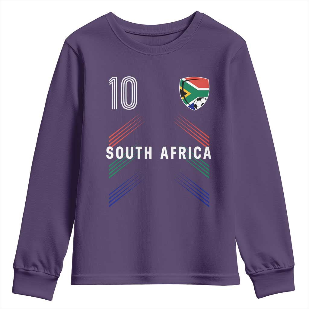 South Africa Soccer Sports Graphic Number 10 Jersey Style Youth Sweatshirt Proud South African Football Fans Game Day Pride