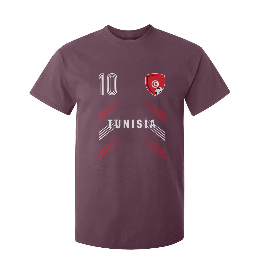Tunisia Soccer Sports Graphic Number 10 Jersey Style T Shirt For Kid Proud Tunisian Football Fans Game Day Maghreb Pride