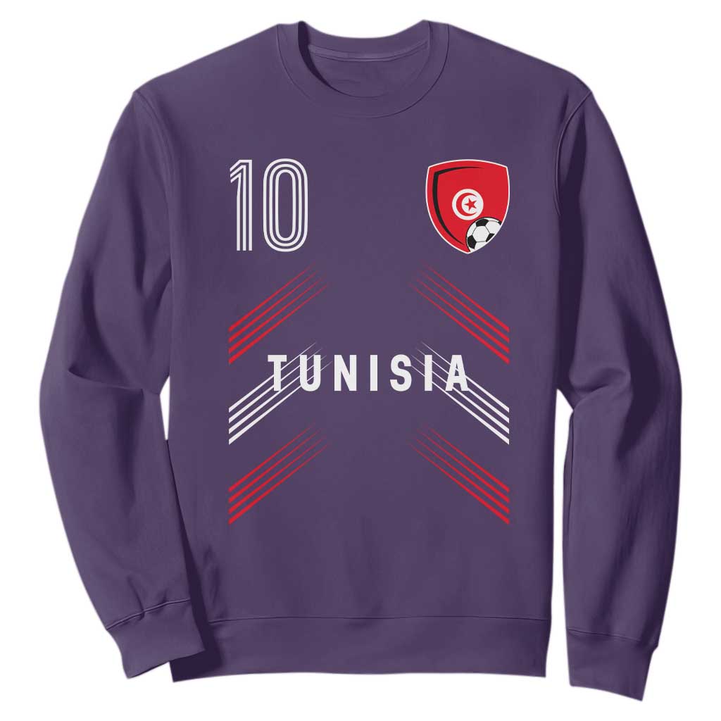 Tunisia Soccer Sports Graphic Number 10 Jersey Style Sweatshirt Proud Tunisian Football Fans Game Day Maghreb Pride