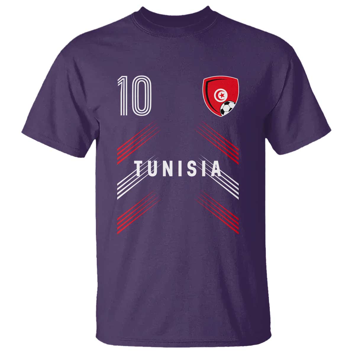 Tunisia Soccer Sports Graphic Number 10 Jersey Style T Shirt Proud Tunisian Football Fans Game Day Maghreb Pride