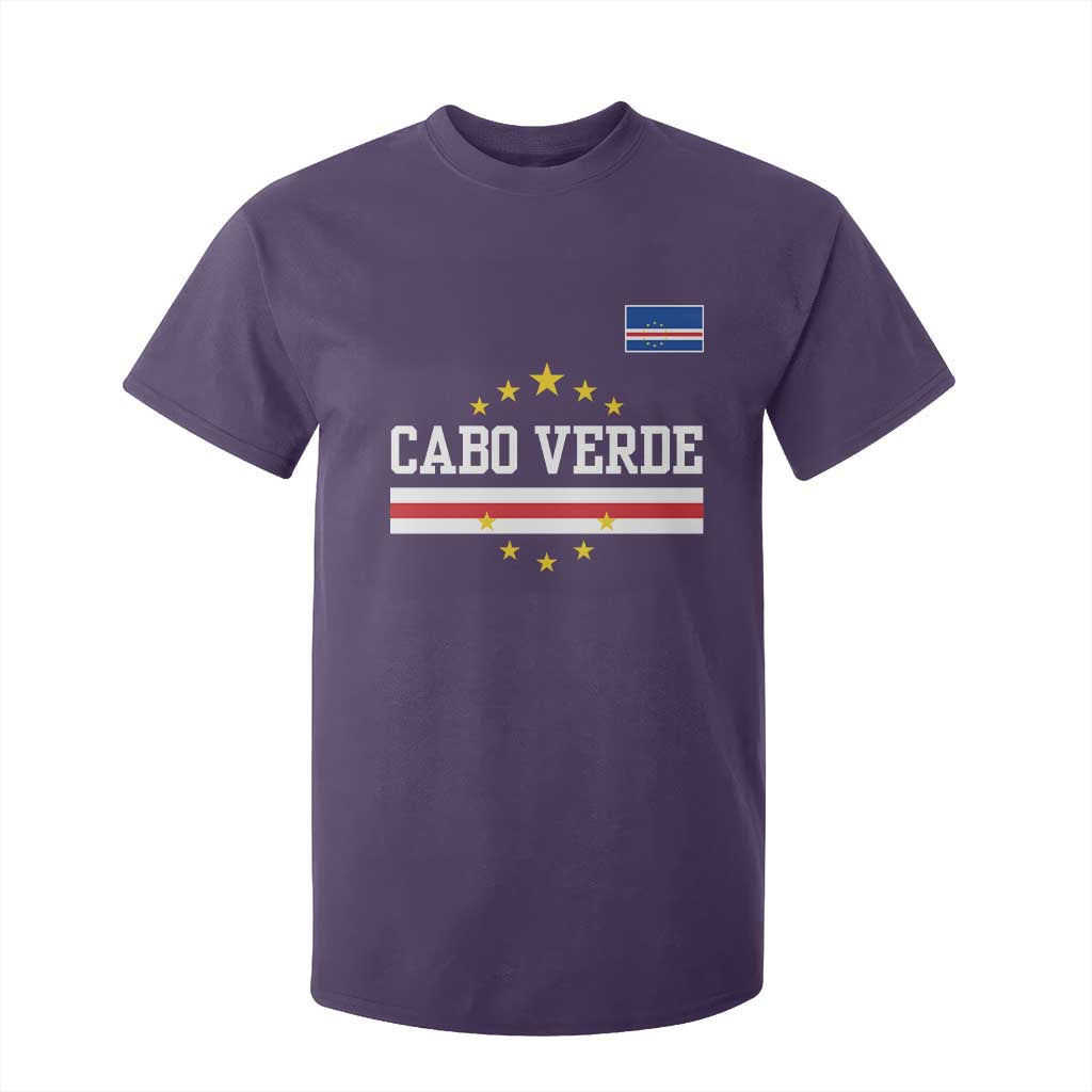 Cabo Verde Athletic Varsity Style T Shirt For Kid Cape Verde Flag Stars National Pride