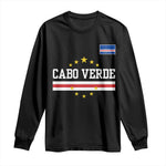 Cabo Verde Athletic Varsity Style Long Sleeve Shirt Cape Verde Flag Stars National Pride