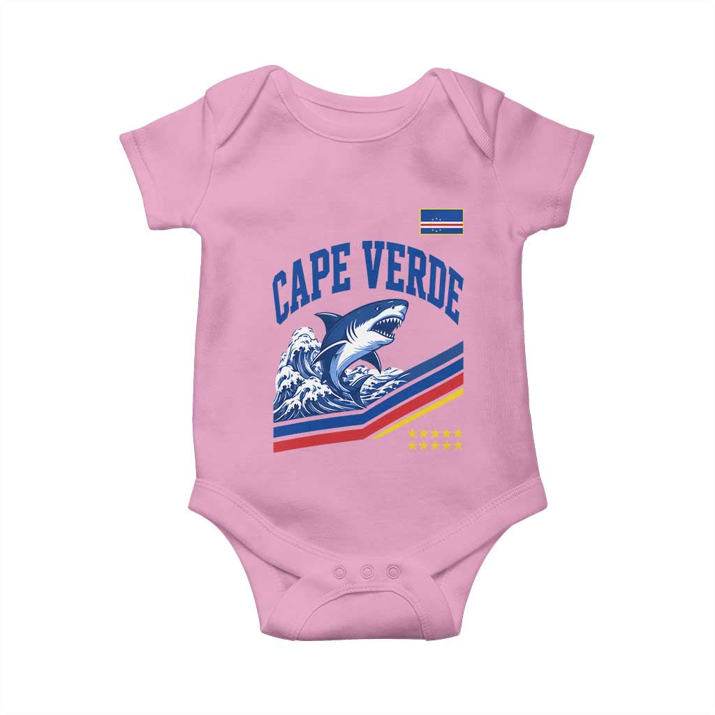 Cape Verde Blue Sharks Ocean Wave Graphic Baby Onesie Cabo Verde Pride Sports Fans