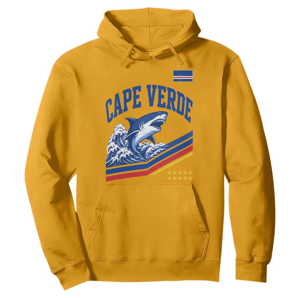 Cape Verde Blue Sharks Ocean Wave Graphic Hoodie Cabo Verde Pride Sports Fans