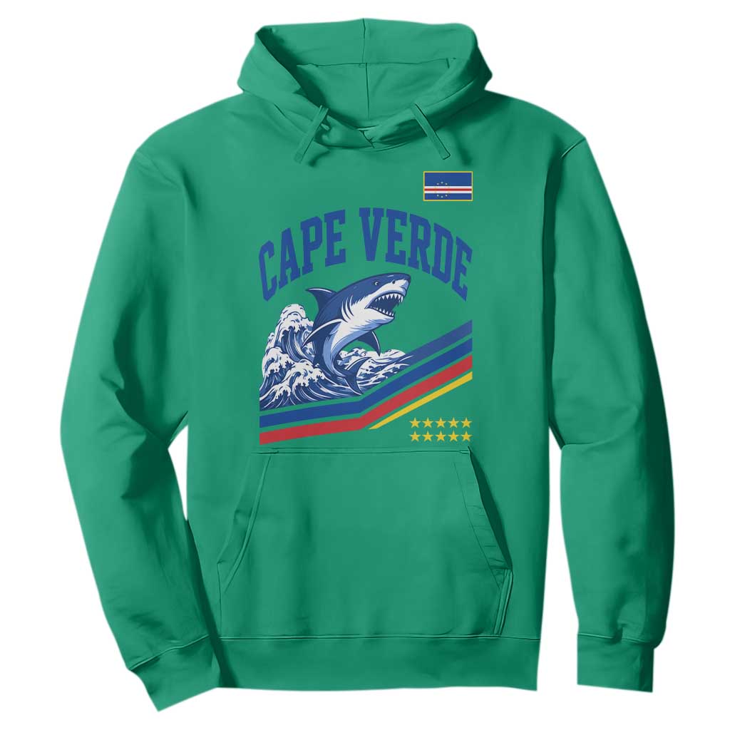 Cape Verde Blue Sharks Ocean Wave Graphic Hoodie Cabo Verde Pride Sports Fans