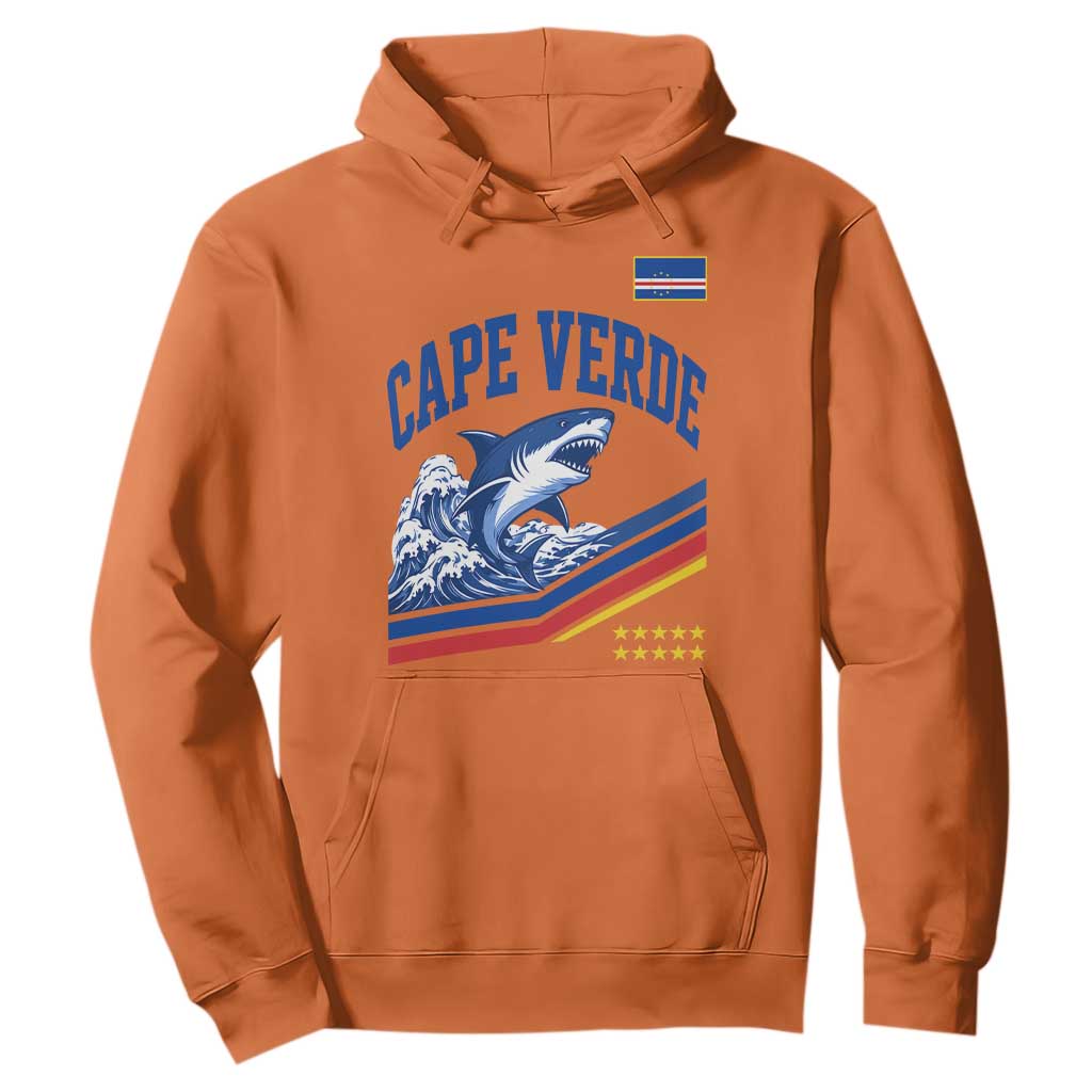 Cape Verde Blue Sharks Ocean Wave Graphic Hoodie Cabo Verde Pride Sports Fans