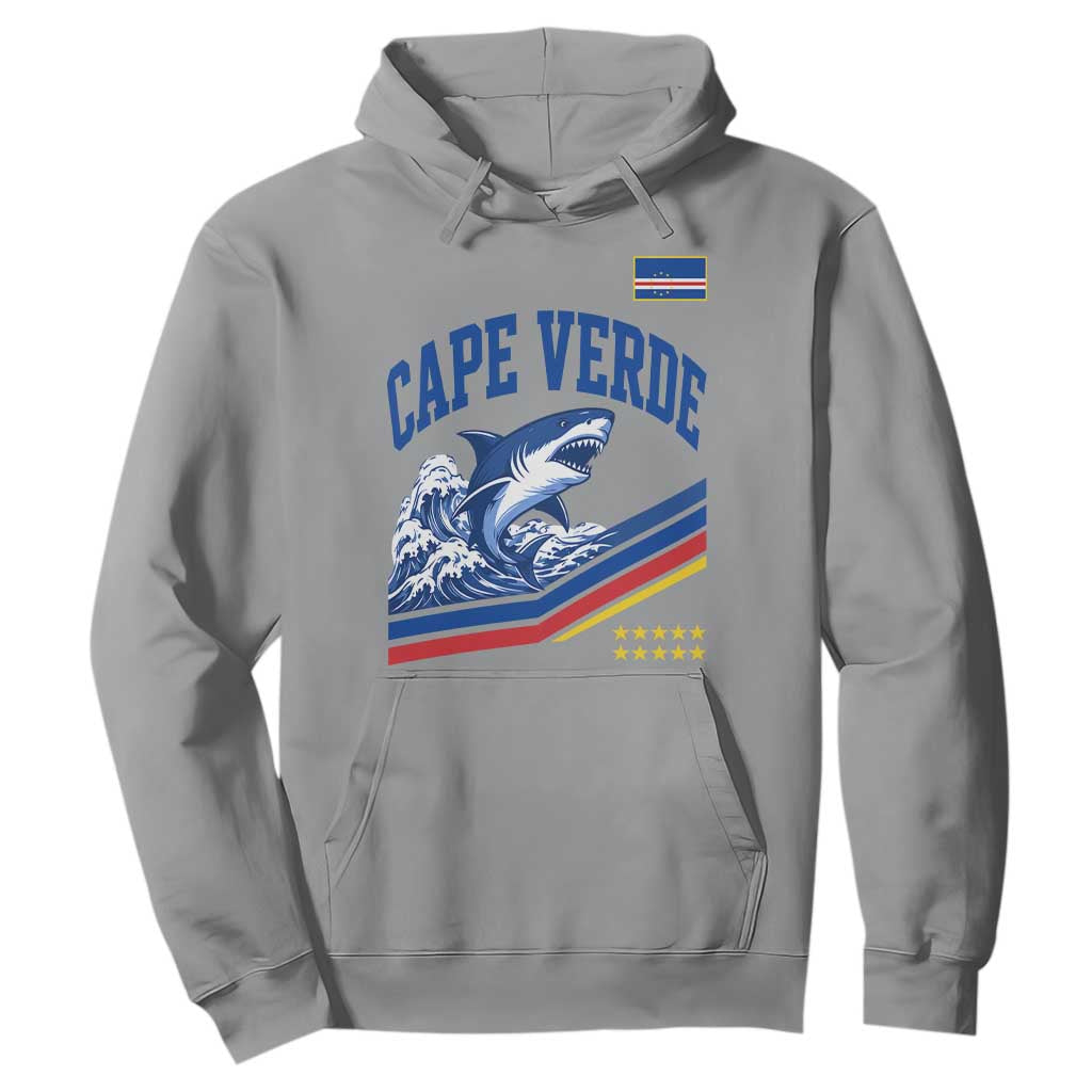 Cape Verde Blue Sharks Ocean Wave Graphic Hoodie Cabo Verde Pride Sports Fans