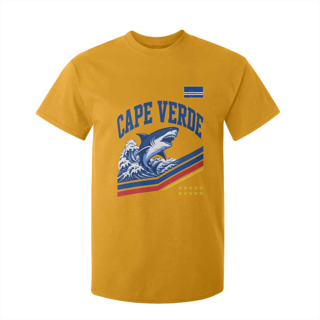 Cape Verde Blue Sharks Ocean Wave Graphic T Shirt For Kid Cabo Verde Pride Sports Fans
