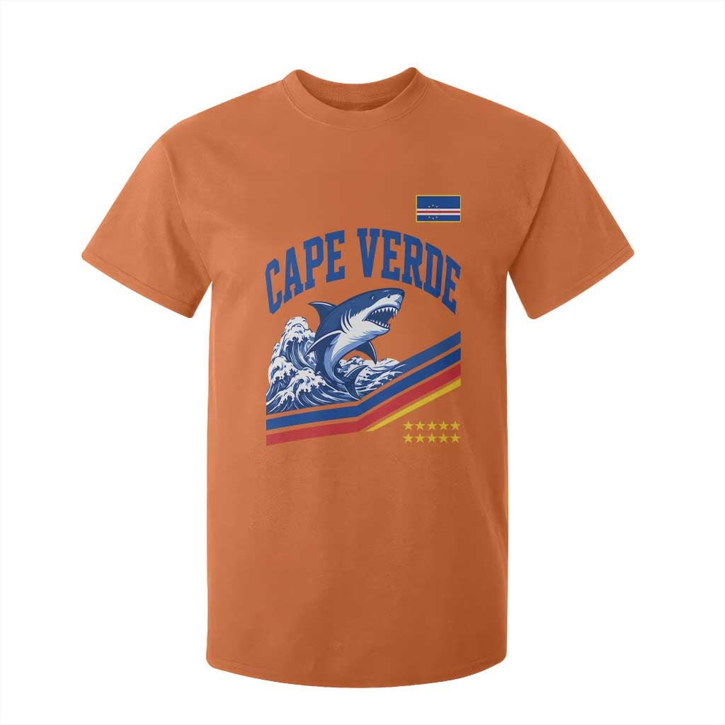 Cape Verde Blue Sharks Ocean Wave Graphic T Shirt For Kid Cabo Verde Pride Sports Fans