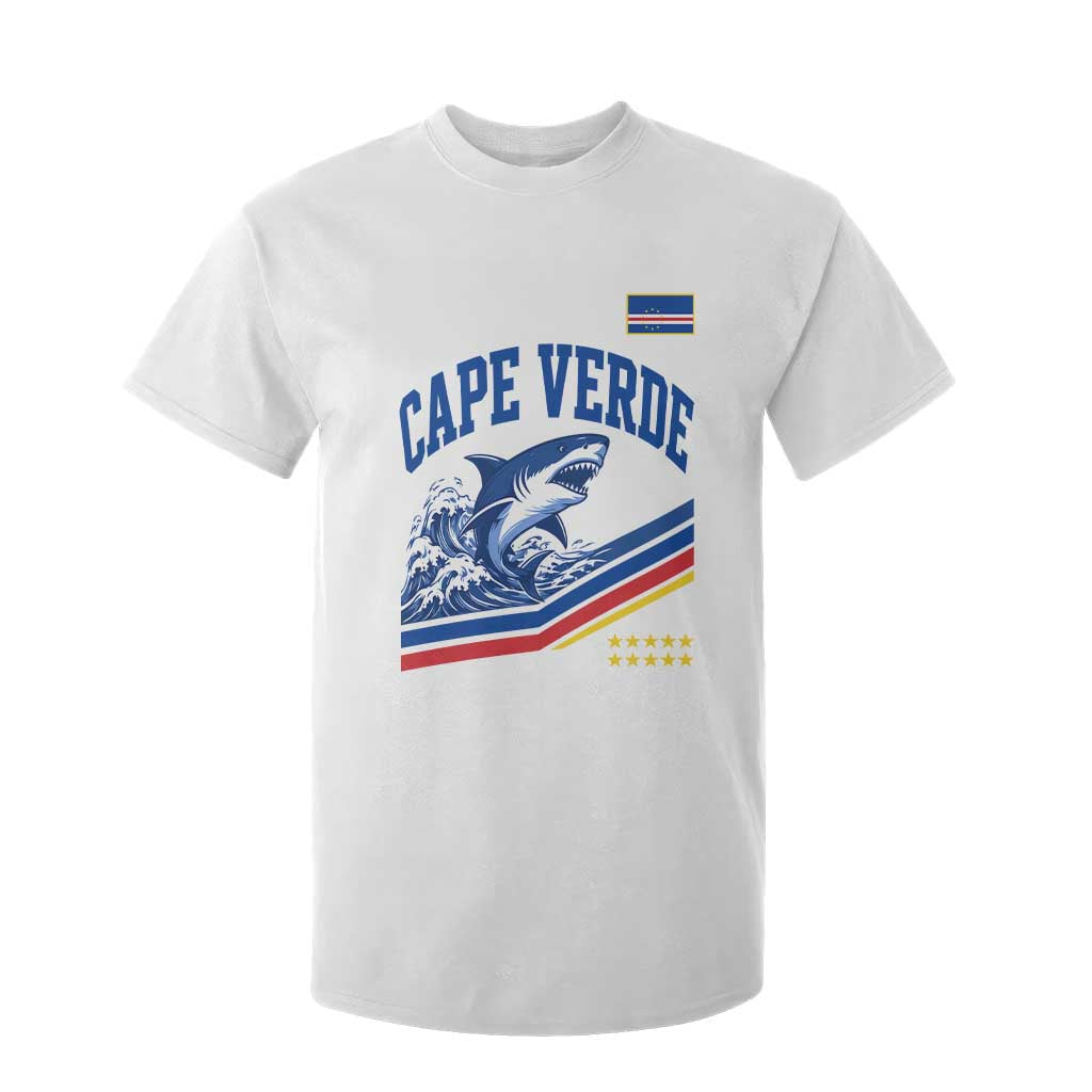 Cape Verde Blue Sharks Ocean Wave Graphic T Shirt For Kid Cabo Verde Pride Sports Fans