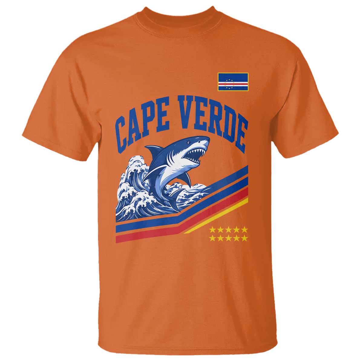 Cape Verde Blue Sharks Ocean Wave Graphic T Shirt Cabo Verde Pride Sports Fans