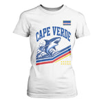 Cape Verde Blue Sharks Ocean Wave Graphic T Shirt For Women Cabo Verde Pride Sports Fans