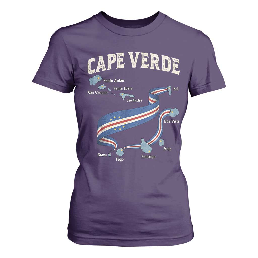 Cape Verde Islands Map National Flag T Shirt For Women Cabo Verde Archipelago Geography Pride