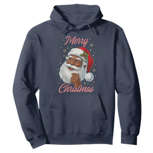 Merry Christmas Black Santa Claus Hoodie Retro Nostalgic Festive Holiday