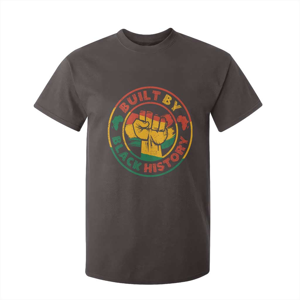 Built By Black History T Shirt For Kid African American Pride Raised Fist
