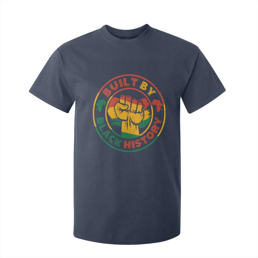 Built By Black History T Shirt For Kid African American Pride Raised Fist