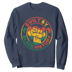 Built By Black History Sweatshirt African American Pride Raised Fist