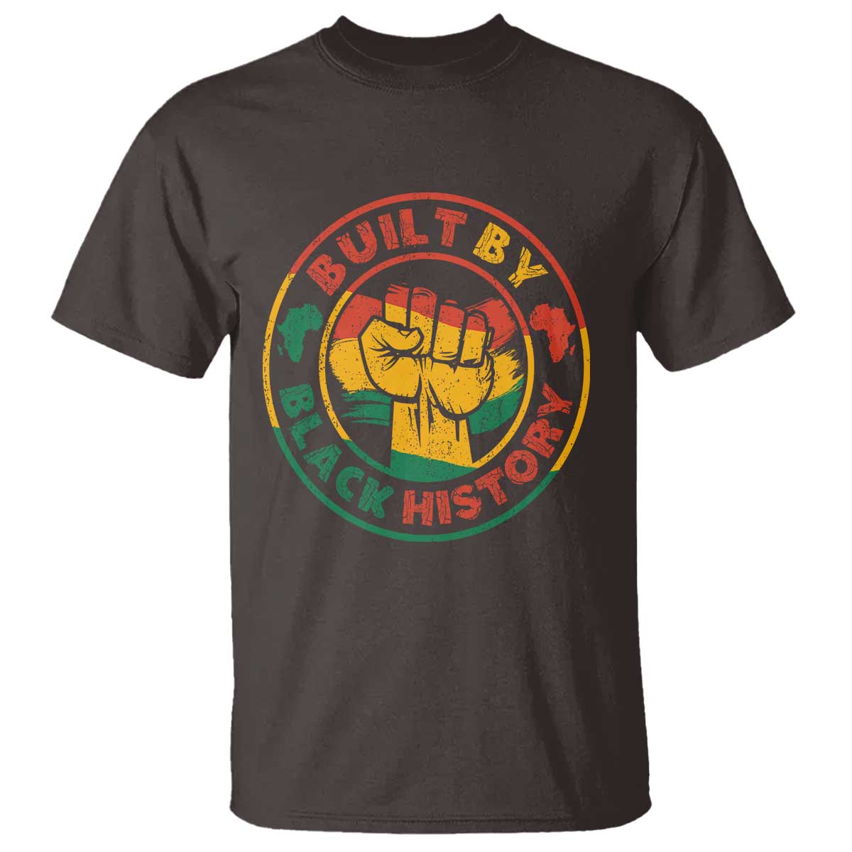 Built By Black History T Shirt African American Pride Raised Fist