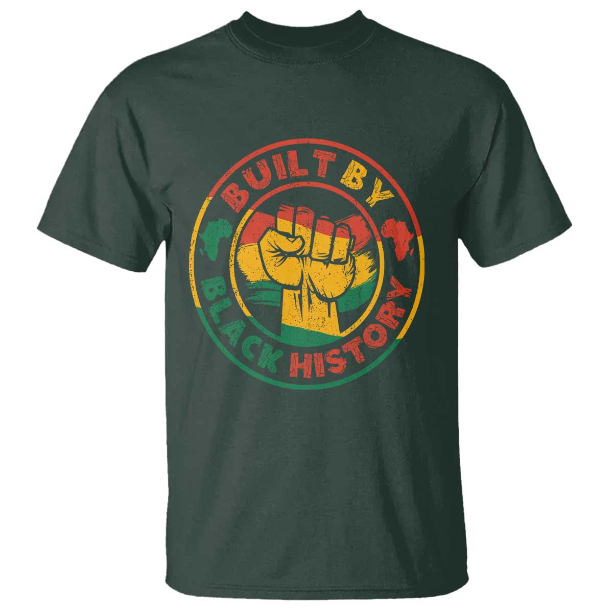 Built By Black History T Shirt African American Pride Raised Fist