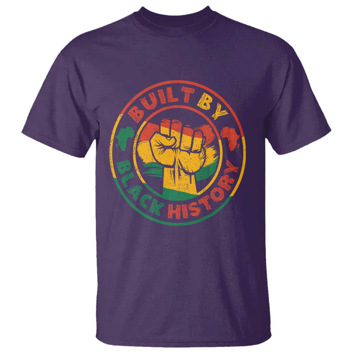 Built By Black History T Shirt African American Pride Raised Fist