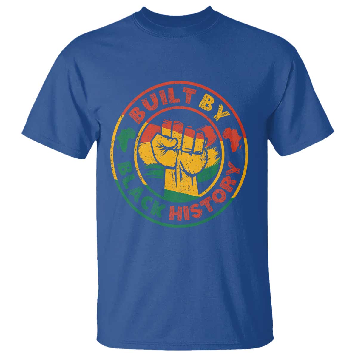Built By Black History T Shirt African American Pride Raised Fist