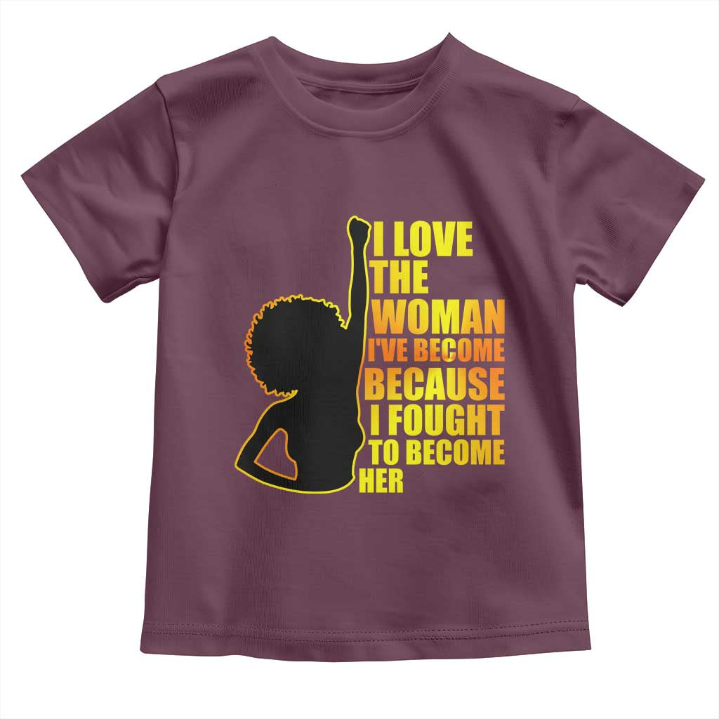 Afro Black Pride Baby Shirt I Love The Woman I've Become Melanin Silhouette