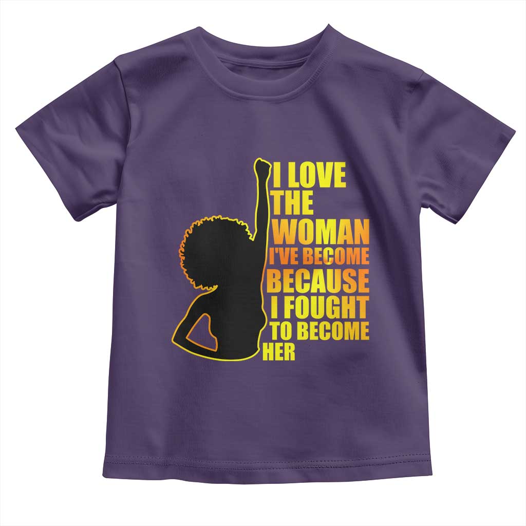 Afro Black Pride Baby Shirt I Love The Woman I've Become Melanin Silhouette