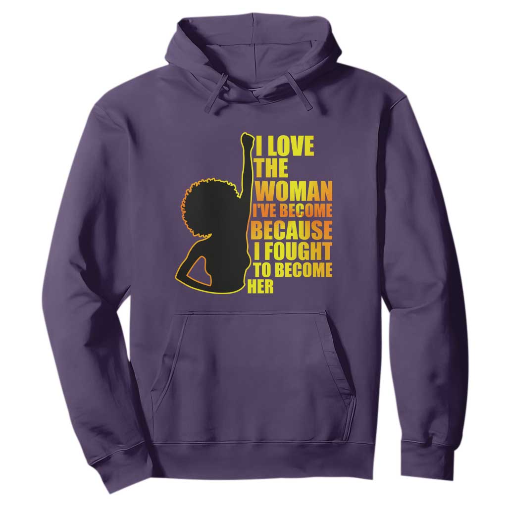 Afro Black Pride Hoodie I Love The Woman I've Become Melanin Silhouette