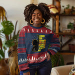 Afro Black Pride Knit Sweatshirt I Love The Woman I've Become Melanin Silhouette
