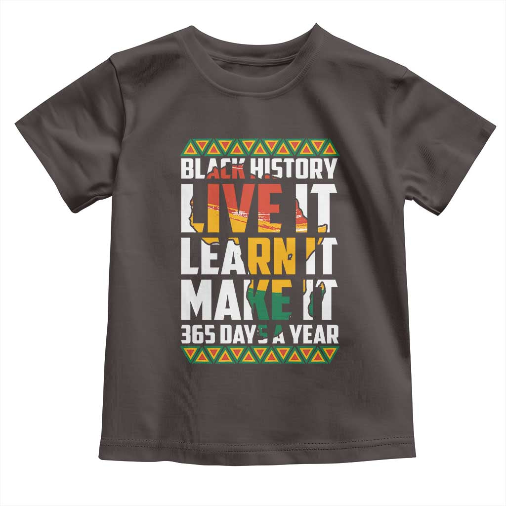 Black History Month Baby Shirt Live It Learn It Make It 365 Days A Year Kente