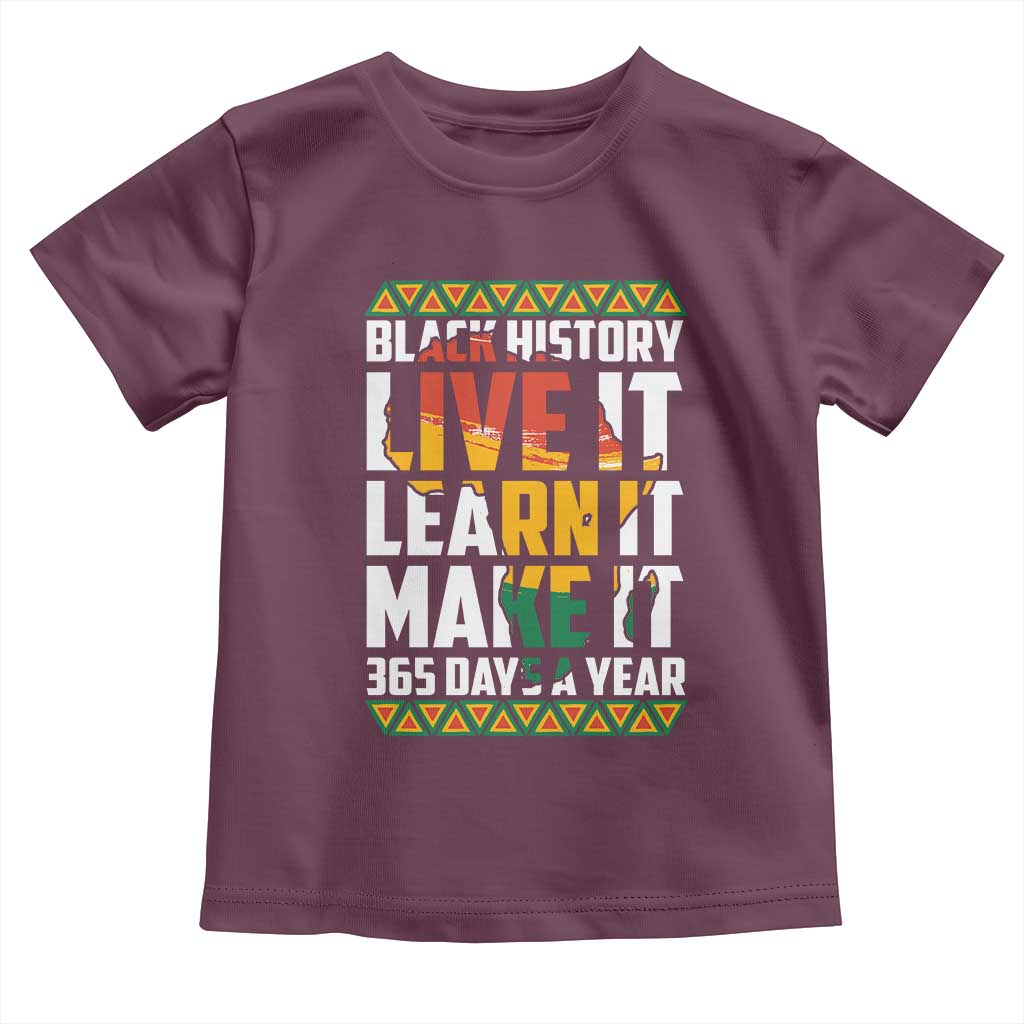 Black History Month Baby Shirt Live It Learn It Make It 365 Days A Year Kente
