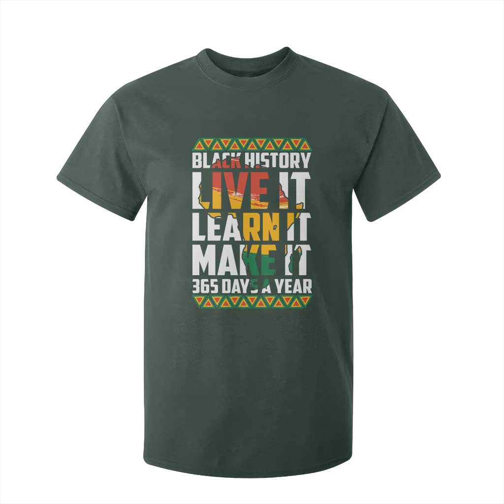 Black History Month T Shirt For Kid Live It Learn It Make It 365 Days A Year Kente