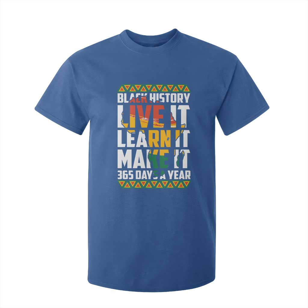 Black History Month T Shirt For Kid Live It Learn It Make It 365 Days A Year Kente