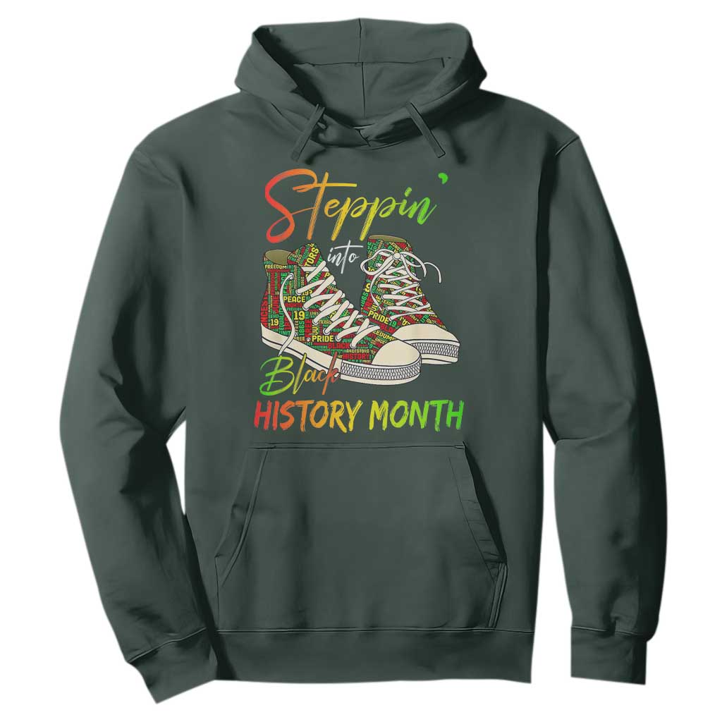 Stepping Into Black History Month Hoodie Black Pride Sneakers