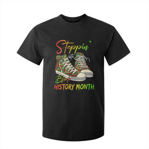 Stepping Into Black History Month T Shirt For Kid Black Pride Sneakers