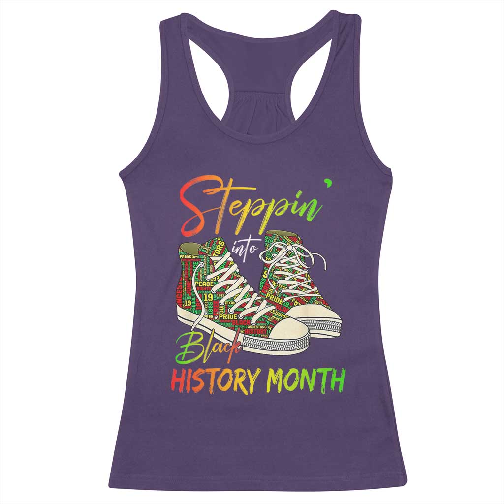 Stepping Into Black History Month Racerback Tank Top Black Pride Sneakers