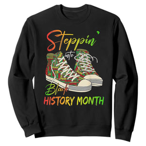 Stepping Into Black History Month Sweatshirt Black Pride Sneakers