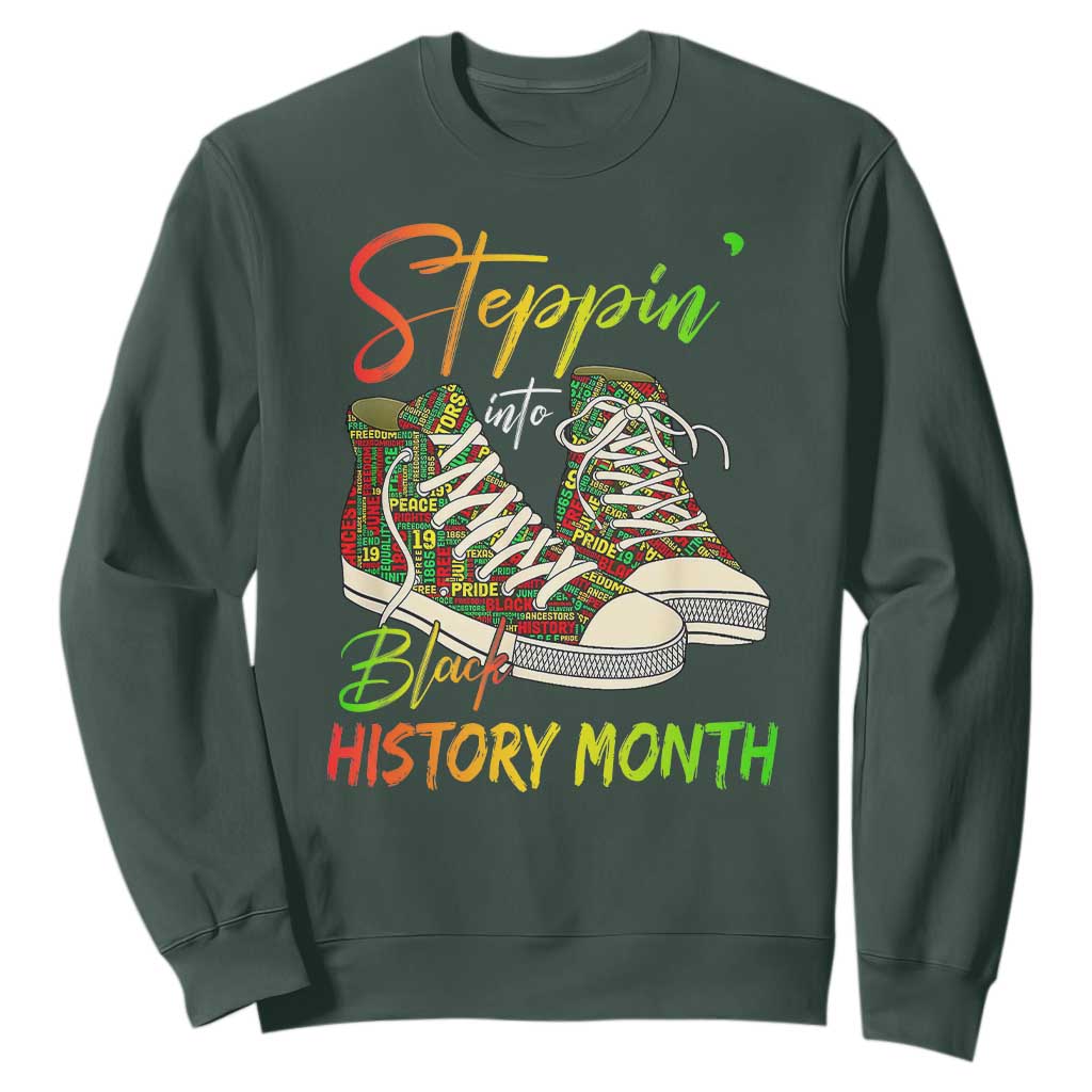 Stepping Into Black History Month Sweatshirt Black Pride Sneakers