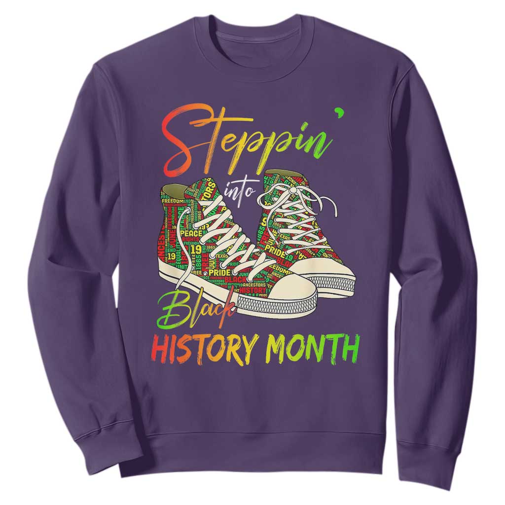 Stepping Into Black History Month Sweatshirt Black Pride Sneakers