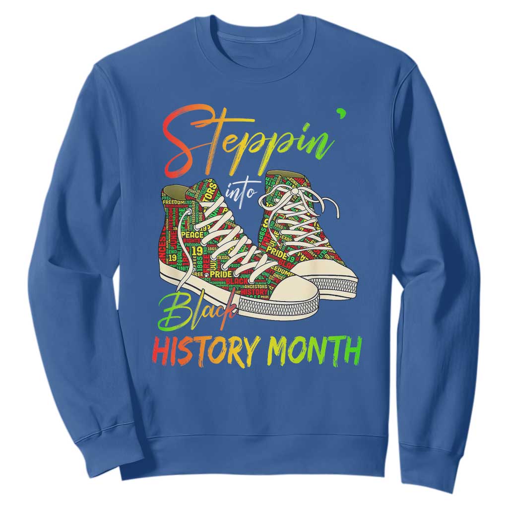 Stepping Into Black History Month Sweatshirt Black Pride Sneakers
