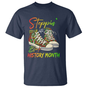 Stepping Into Black History Month T Shirt Black Pride Sneakers
