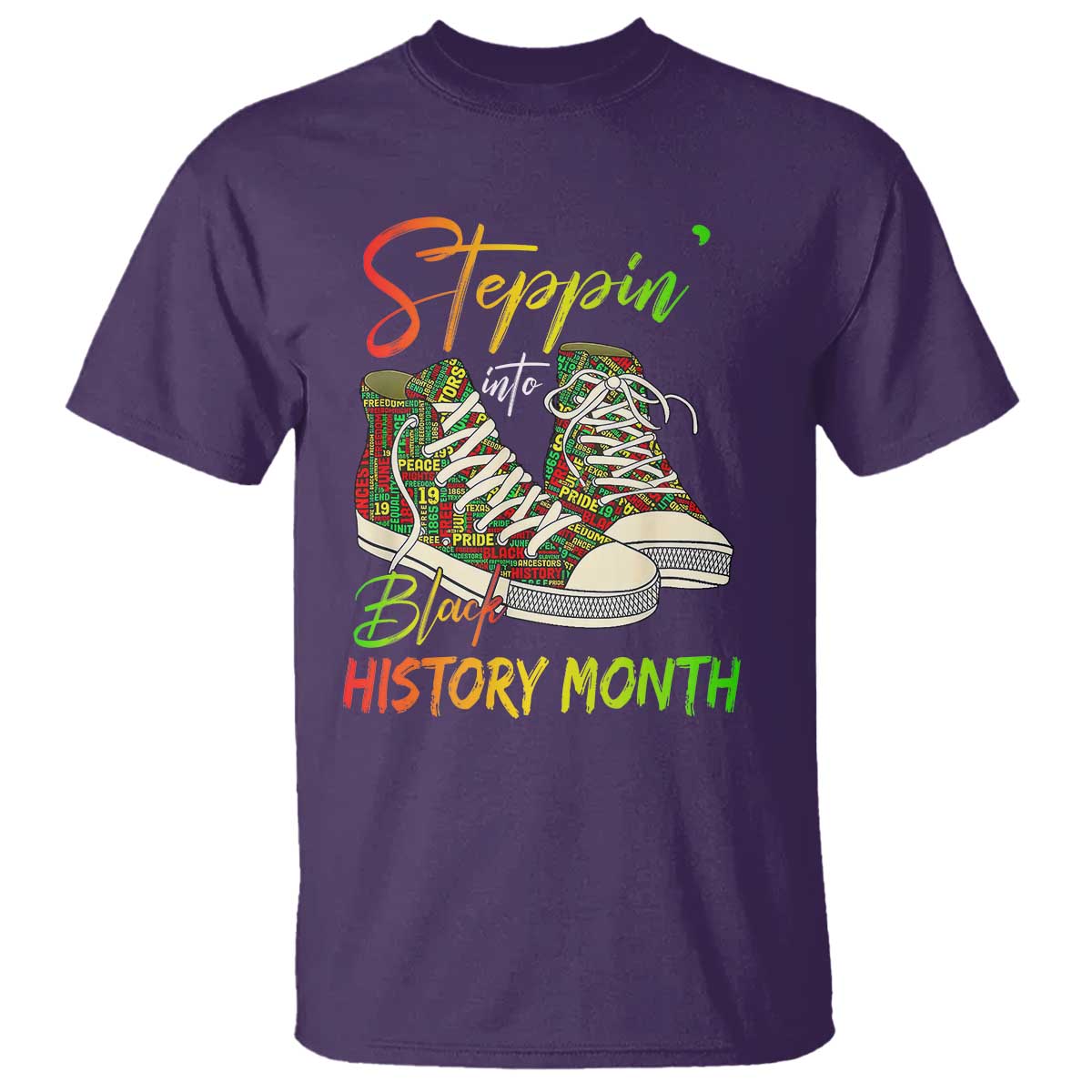 Stepping Into Black History Month T Shirt Black Pride Sneakers
