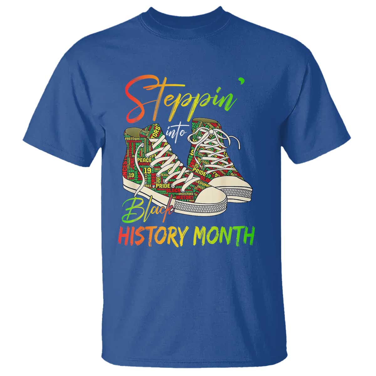 Stepping Into Black History Month T Shirt Black Pride Sneakers