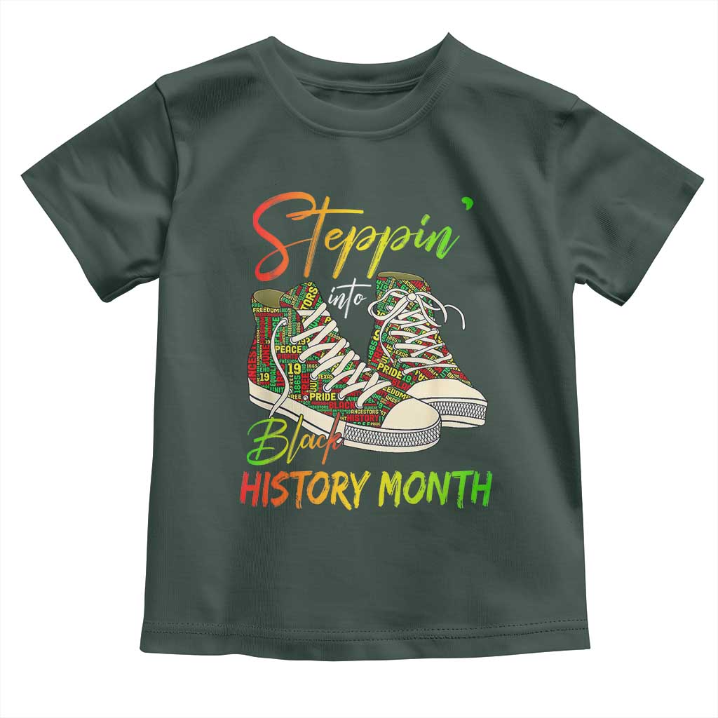 Stepping Into Black History Month Toddler T Shirt Black Pride Sneakers