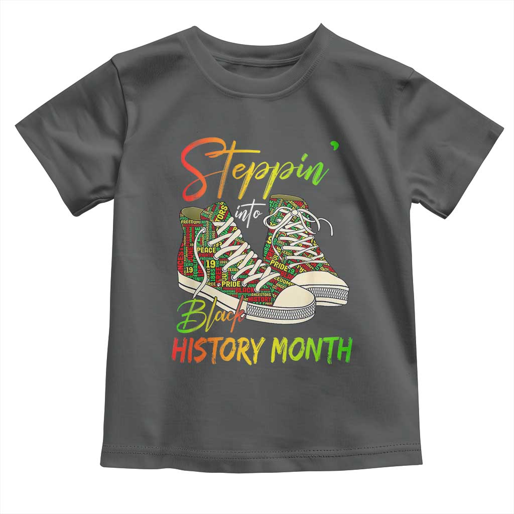 Stepping Into Black History Month Toddler T Shirt Black Pride Sneakers