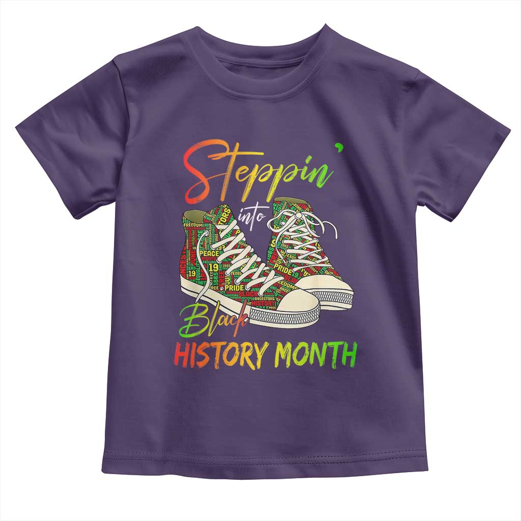 Stepping Into Black History Month Toddler T Shirt Black Pride Sneakers