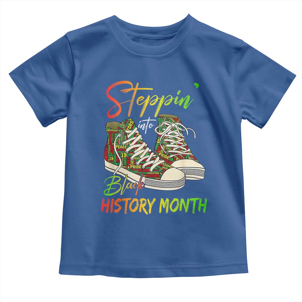Stepping Into Black History Month Toddler T Shirt Black Pride Sneakers