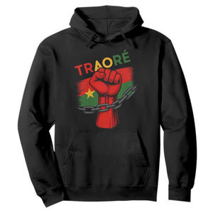 Stand With Traoré 2025 Hoodie Burkina Faso Flag Raised Fist Broken Chains