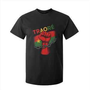 Stand With Traoré 2025 T Shirt For Kid Burkina Faso Flag Raised Fist Broken Chains